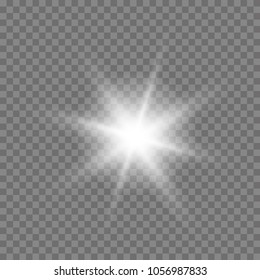 Glow light effect. Star burst with sparkles. Vector
