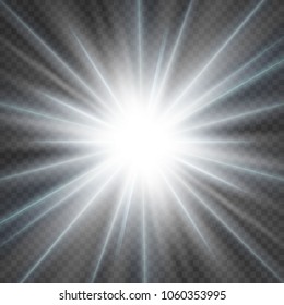 Glow light effect. Star burst with sparkles. Sun. Vector illustration.