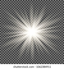 Glow light effect. Star burst with sparkles. Sun. Vector illustration.
