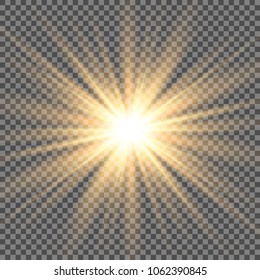 Glow light effect. Star burst with sparkles. Sun. Vector illustration.
