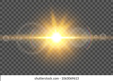 Glow light effect. Star burst with sparkles. Sun. Vector illustration.