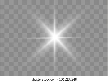 Glow light effect. Star burst with sparkles. Vector illustration