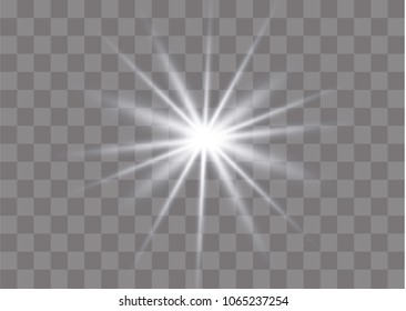 Glow light effect. Star burst with sparkles. Vector illustration