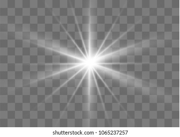 Glow light effect. Star burst with sparkles. Vector illustration