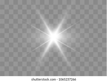 Glow light effect. Star burst with sparkles. Vector illustration