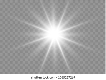 Glow light effect. Star burst with sparkles. Vector illustration