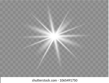 Glow light effect. Star burst with sparkles. Vector illustration