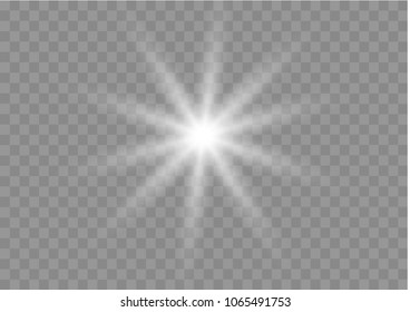 Glow light effect. Star burst with sparkles. Vector illustration