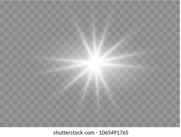 Glow light effect. Star burst with sparkles. Vector illustration