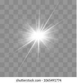 Glow light effect. Star burst with sparkles. Vector illustration