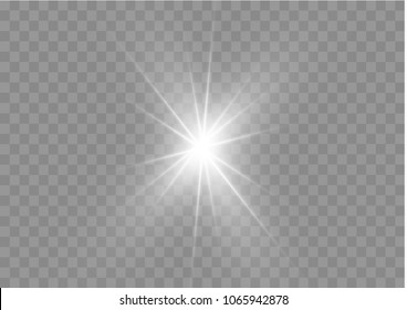 Glow light effect. Star burst with sparkles. Vector illustration