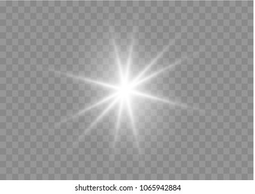 Glow light effect. Star burst with sparkles. Vector illustration