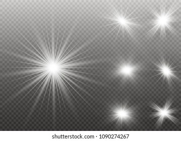 Glow light effect. Star burst with sparkles. Vector illustration