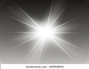 Glow light effect. Star burst with sparkles. Vector illustration