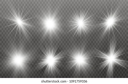 Glow light effect. Star burst with sparkles. Vector illustration
