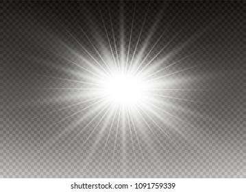 Glow light effect. Star burst with sparkles. Vector illustration