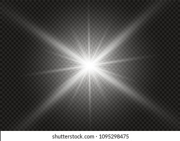 Glow light effect. Star burst with sparkles. Vector illustration