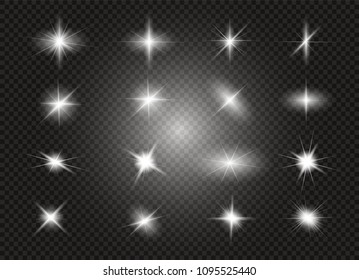 Glow light effect. Star burst with sparkles. Vector illustration
