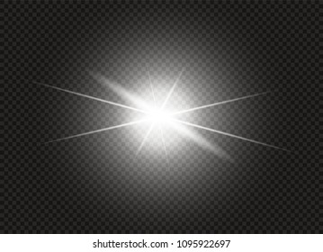 Glow light effect. Star burst with sparkles. Vector illustration