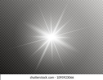 Glow light effect. Star burst with sparkles. Vector illustration