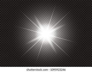 Glow light effect. Star burst with sparkles. Vector illustration