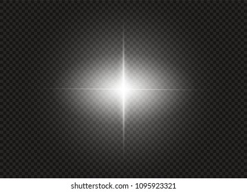 Glow light effect. Star burst with sparkles. Vector illustration