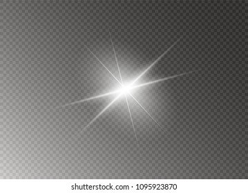 Glow light effect. Star burst with sparkles. Vector illustration