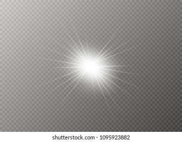 Glow light effect. Star burst with sparkles. Vector illustration