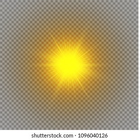 Glow light effect. Star burst with sparkles. Vector illustration