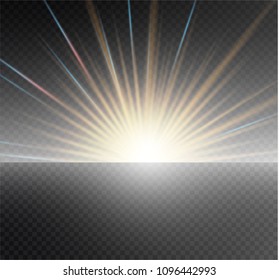 Glow light effect. Star burst with sparkles. Vector illustration
