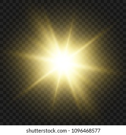 Glow light effect. Star burst with sparkles.Sun.