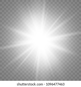 Glow light effect. Star burst with sparkles.Sun