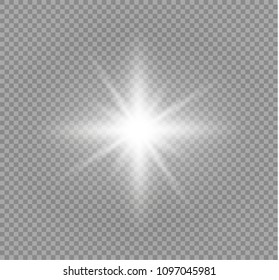 Glow light effect. Star burst with sparkles. Vector illustration