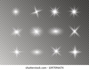 Glow light effect. Star burst with sparkles. Vector illustration