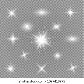 Glow light effect. Star burst with sparkles. Vector illustration