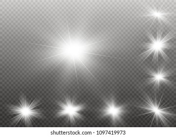 Glow light effect. Star burst with sparkles. Vector illustration