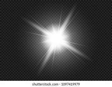 Glow light effect. Star burst with sparkles. Vector illustration