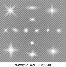 Glow light effect. Star burst with sparkles. Vector illustration