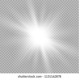 Glow light effect. Star burst with sparkles. Vector illustration