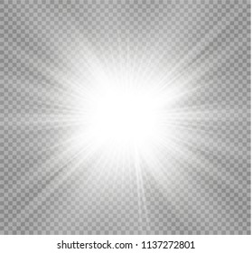 Glow light effect. Star burst with sparkles. Vector illustration