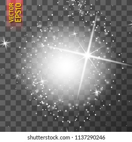 Glow light effect. Star burst with sparkles.Sun light . Vector illustration