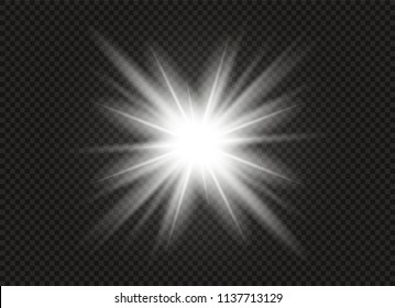 Glow light effect. Star burst with sparkles. Vector illustration