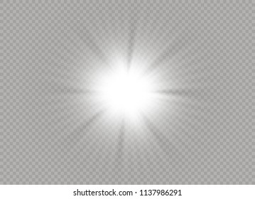 Glow light effect. Star burst with sparkles. Vector illustration