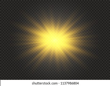 Glow light effect. Star burst with sparkles. Vector illustration