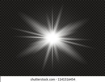 Glow light effect. Star burst with sparkles. Vector illustration