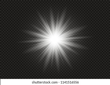 Glow light effect. Star burst with sparkles. Vector illustration