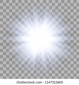 Glow light effect. Star burst with sparkles. Transparent Light Effects Vector illustration EPS10