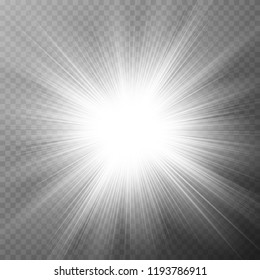 Glow light effect. Star burst with sparkles. Sun. Vector illustration.
