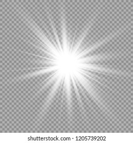Glow light effect. Star burst with sparkles.Sun. Vector illustration