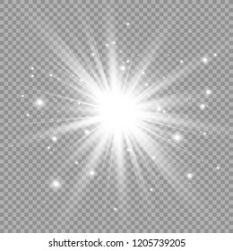 Glow light effect. Star burst with sparkles.Sun. Vector illustration